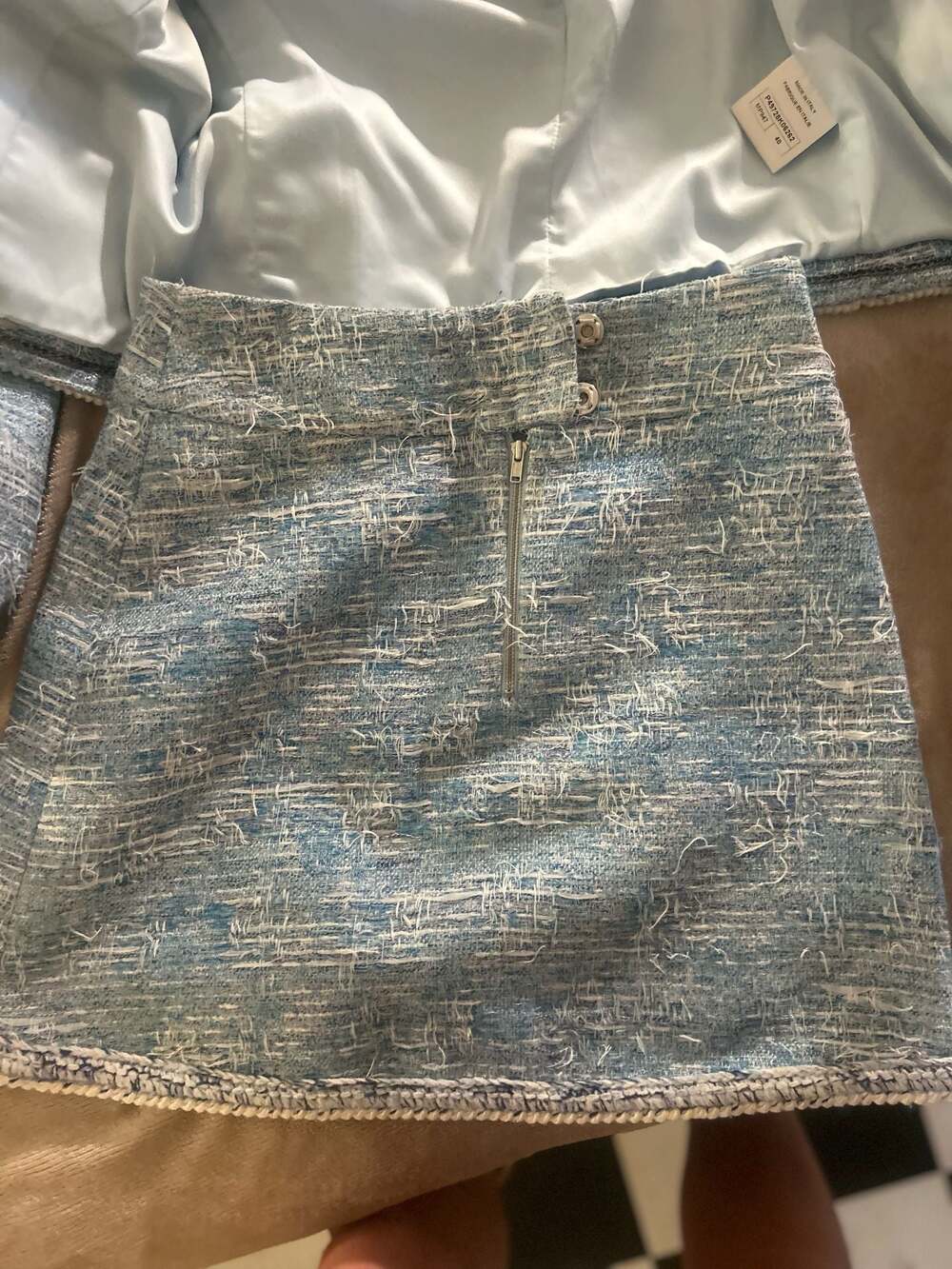 Chanel Blue Tweed Blazer and Skirt Set Size 40 - Picture 10 of 14